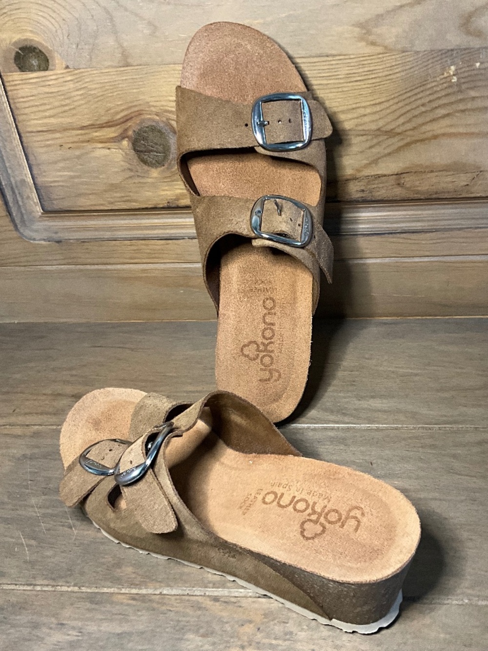 Yokono Spain Leather Wedge Sandals Women's 9.5 VGC
